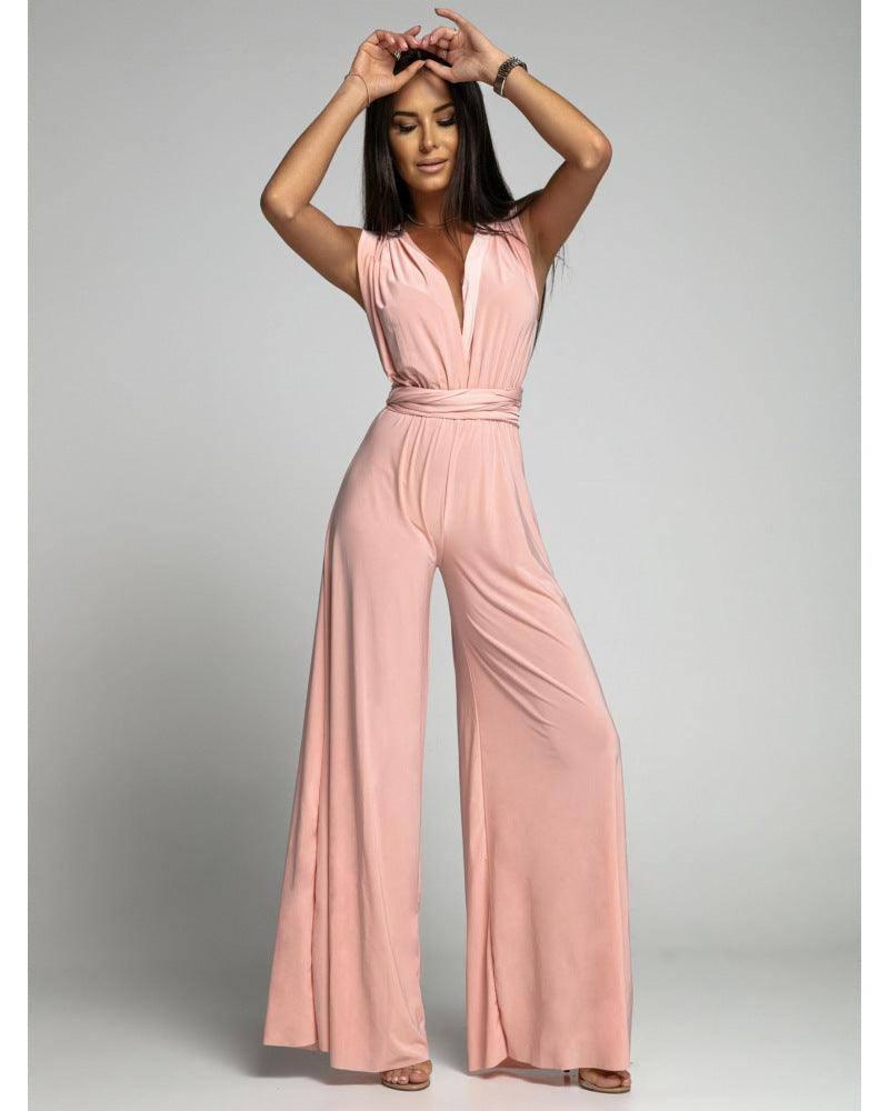 Deep V-neck Sleeveless Backless Siamese Suit-S-5