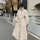 Double-sided woolen thick cashmere woolen coat-Creamy white-1