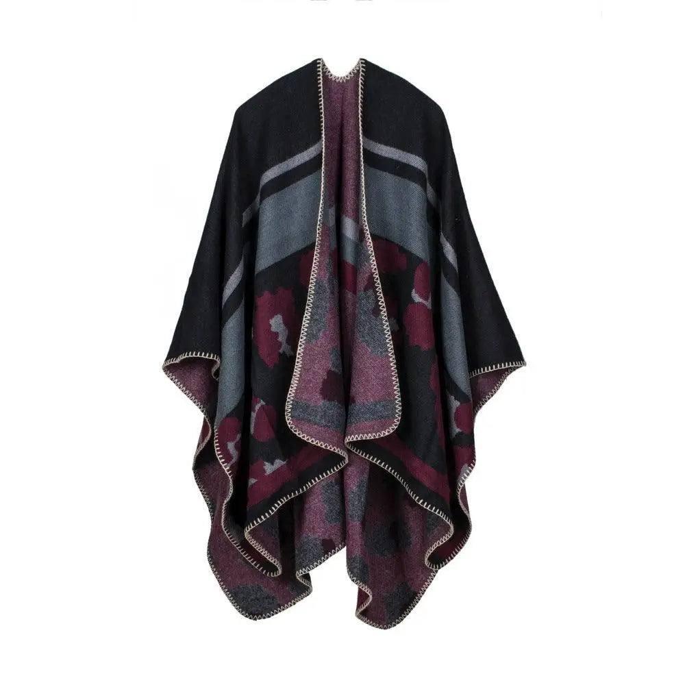 Elegant Large Plaid Cashmere Scarf-33-44