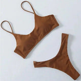 European and American split swimwear-Coffee-3