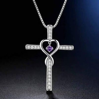 Fashion Cross Religious Belief Inlaid Zircon Pendant-12