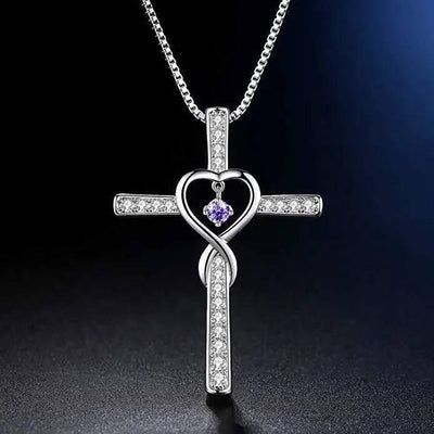 Fashion Cross Religious Belief Inlaid Zircon Pendant-8Style-16