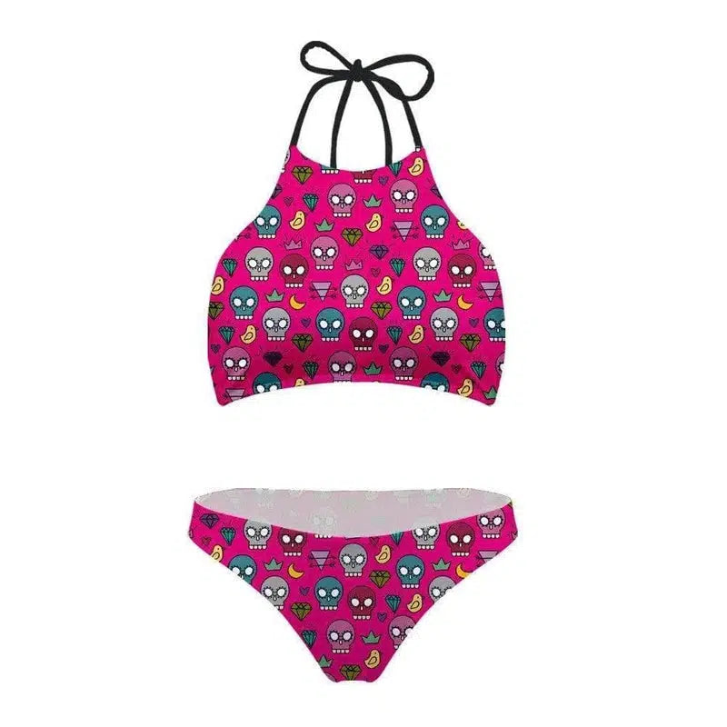 Fashion No Steel Ring Split Swimsuit Bikini Back Print-4style-1