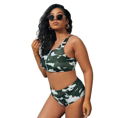 Fashion Plus Size Camouflage Print With Zipper-2