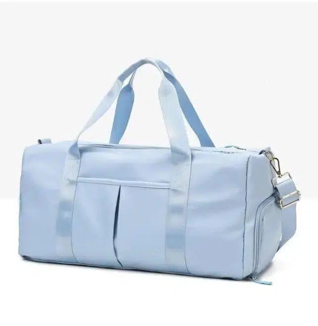 Fitness Sports Travel Bag Waterproof Duffel Weekender Bag-Light blue-3