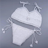 Foreign trade Bikini Bikini Hand Crochet striped swimsuit,-5