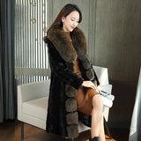 Fox Fur Collar Mink Women's Coat-8