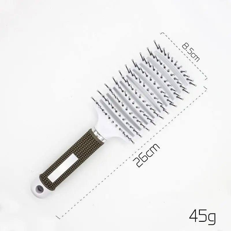 Hairbrush Anti Klit Brushy Haarborstel Women Detangler Hair-White-7