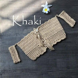 Hand hook hippie bikini wrapped chest Europe and America-Khaki-13