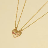 Heartbeat Pendant Necklaces in Gold & Silver-Gold-4