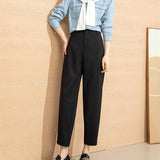 High Waist Draped Sickle Modal Suit Pants-1