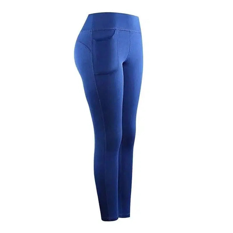 Hip pocket yoga pants-Blue-7