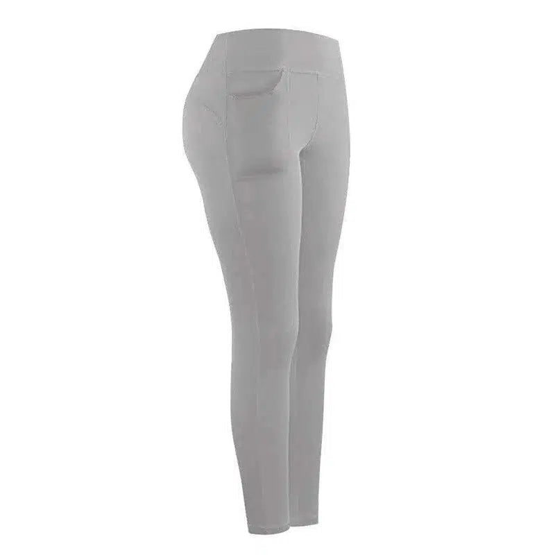 Hip pocket yoga pants-Light grey-2