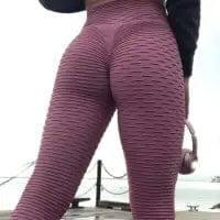 Hip-turned Folds Elastic High-waist Fitness Leggings-Beanpaste-7