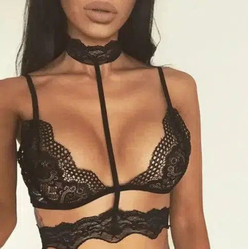 Hot Women Crop Tops Lace Choker Bralette Bustier-A-1