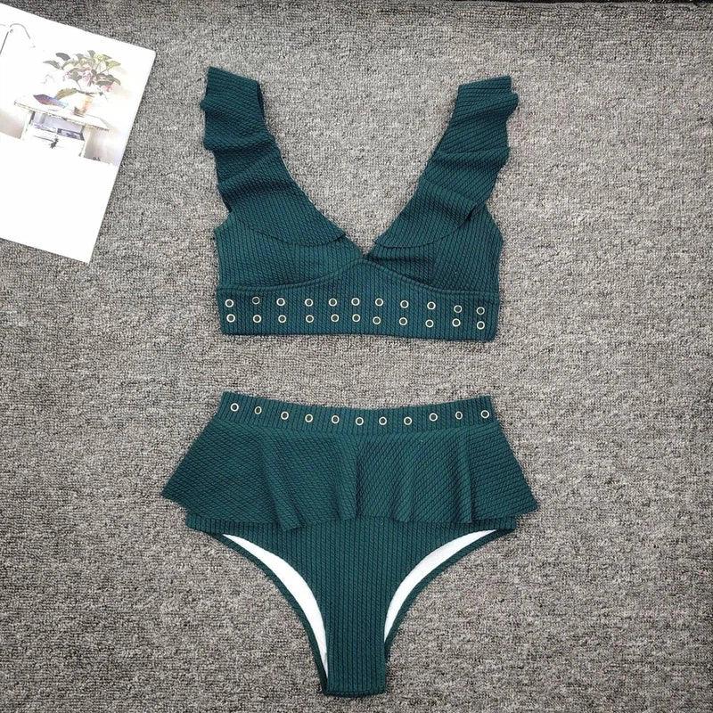 Ladies Beach Bikini-green-6