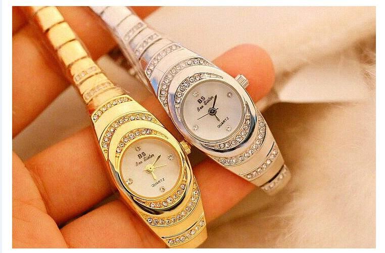 Ladies Gold Watch Diamond Wristwatch Female Fashion Bracelet-3