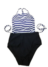 ladies split wave stripe swimsuit two piece size wear sexy-S-6