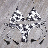 Ladies Swimsuit Colorblock Print Bikini Swimsuit-Q02-6