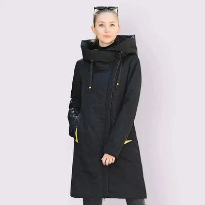 Large Winter Jackets For Women Long Jacket Outdoor Black-Black-1