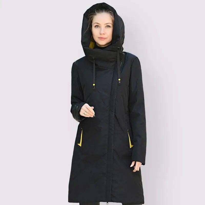 Large Winter Jackets For Women Long Jacket Outdoor Black-3