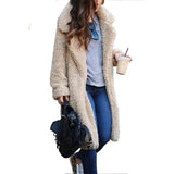 Long sleeve lapel lamb wool coat-lightapricot-3