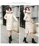 LOVEMI - Lovemi - Autumn and winter hooded fur collar long coat