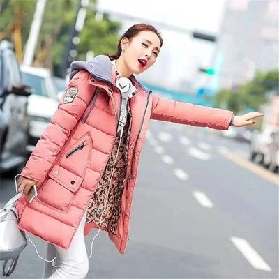 autumn and winter new Korean version of the wild cotton coat-pink-7