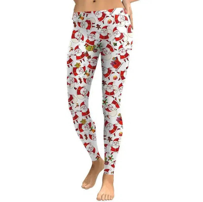 Autumn and winter Santa Claus leggings European and American-2