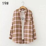 LOVEMI - Lovemi - Autumn Ten-Color Plaid Shirt Women'S Long-Sleeved