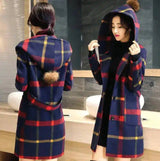 Stylish British Wool Coat with Hood-Red yellow-1