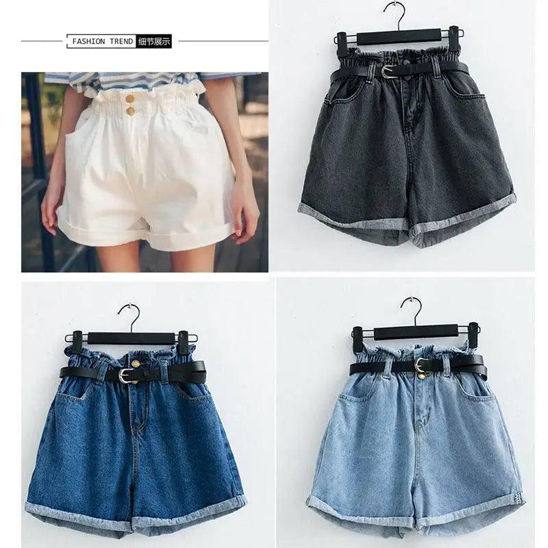 LOVEMI - Lovemi - Calyx elastic waist denim shorts female summer