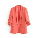 LOVEMI - Lovemi - Candy-colored sleeve pleated blazer