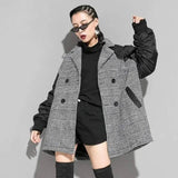 LOVEMI - Lovemi - Check suit collar cardigan jacket