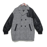 Women's Houndstooth Casual Coat-Black-2