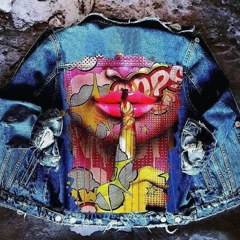 Custom Fingerprint Denim Jacket - Unique Style-1