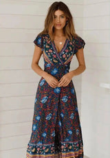 Cross-border new products summer casual hot holiday print-NavyBlue-22