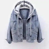 LOVEMI - Lovemi - Denim Jacket Women's loose long sleeve Hooded