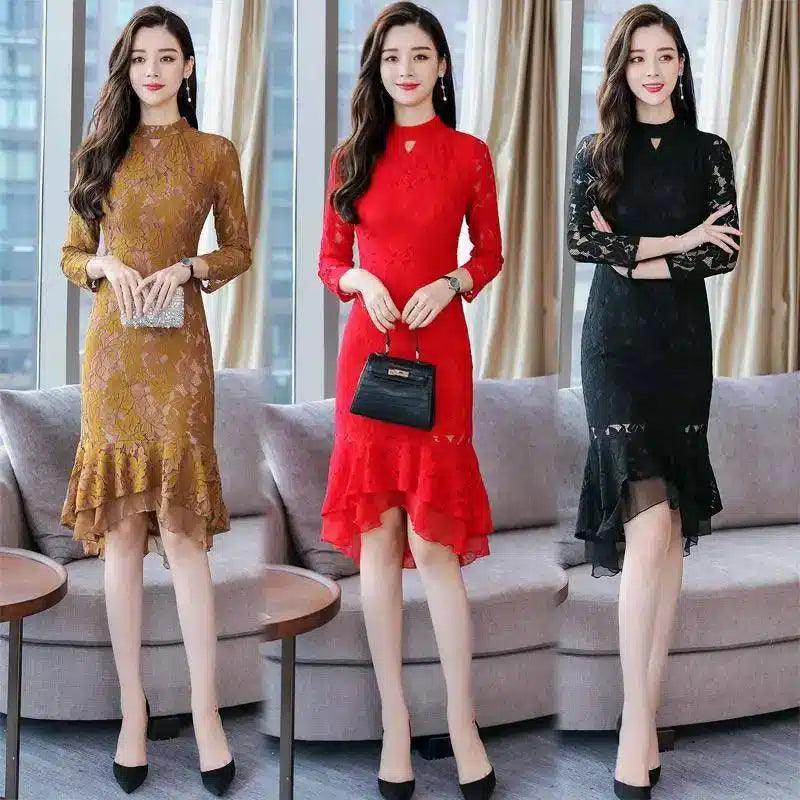 Dresses in Spring Trend Simple Personality Slim, Slim,-1