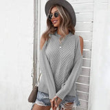 LOVEMI - Lovemi - Dust My Shoulder Knitted Top