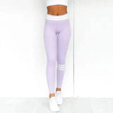 Soft Lavender High-Waisted Colored Yoga Pants-Purple-1