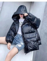 Oversized Puffer Jacket for Winter Warmth-Black-3