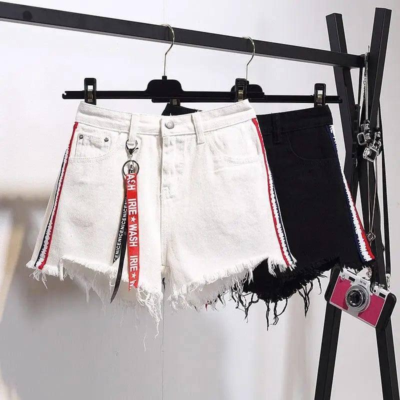 High waist denim shorts female summer dress fat mm loose 200-1