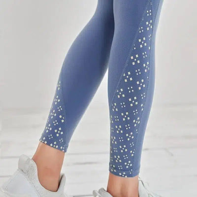 High-waisted peach butt yoga pants-Blue-2