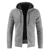 Hooded Solid Color Plus Size Fashionable Sweater Coat-light gray-5