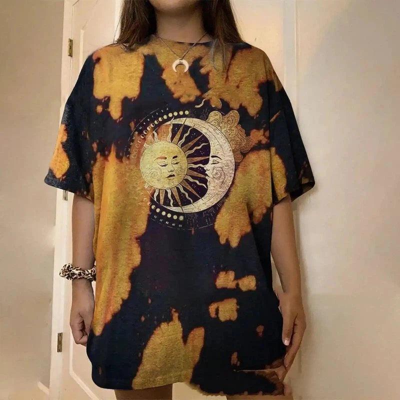 Sun Print Oversized T-Shirt-Photo Color-2