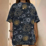 Sun Print Oversized T-Shirt-Photo Color-7