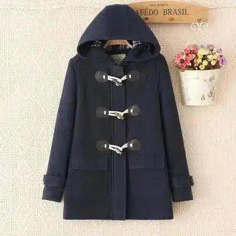 Japanese Girls School Student Uniform JK Horn Buckle Coat-add cotton paragraph-1