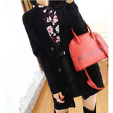 Knitted sweater coat-Black-1