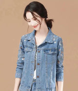 Embroidered Denim Jacket for Women-1